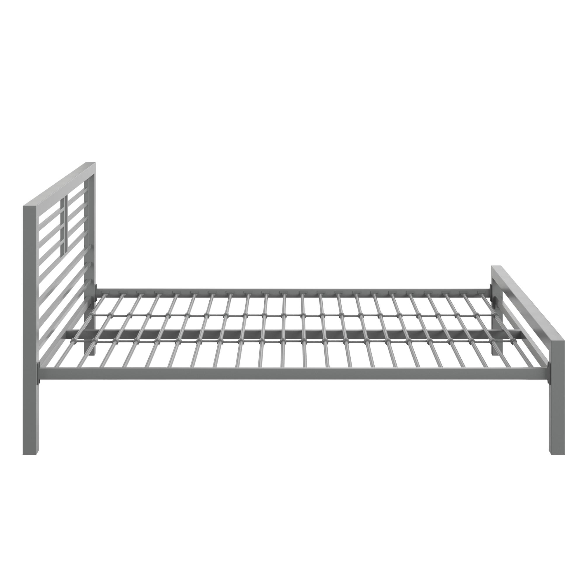 Your Zone Full Metal Platform Bed, Silver