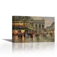 thumbnail image 1 of Vintage Parisian Street Scene - Contemporary Fine Art Giclee on Canvas Gallery Wrap - wall décor - Art painting - 36 x 24 Inch - Ready to Hang, 1 of 2