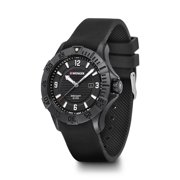 Wenger Seaforce Water Resistant Watch with Large Black Dial and Black Rubber Strap
