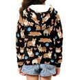 thumbnail image 6 of Xoenoiee Corgi Print Kids Zip Up Hoodie for Girls Boys 8-10 Years Fall Outfits Hooded Jacket with Pocket Teens Youth Athletic Hoodies Long Sleeve Casual Coat Top, 6 of 7