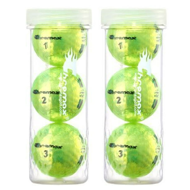 Chromax M5 Metallic High Visibility Green Neon Golf Balls, 2Tubes of 3