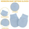 thumbnail image 3 of Bekayaa Non-Scratch Newborn Gloves, 6 Pairs, Solid Color, Perfect for 0-6 Months Old Babies, 3 of 5