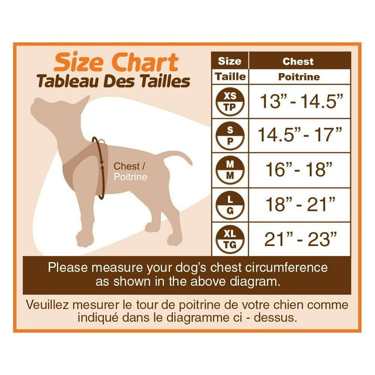 Voyager dog hotsell harness size chart