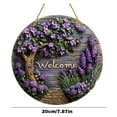 thumbnail image 3 of 2D Plane Wooden Welcome Door Hanging, Home Window Wall Decoration, Lavender Themed Welcome Sign with Jute Rope, Farmhouse Style Entryway Decor,B, 3 of 5