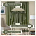 thumbnail image 6 of Woven Trends Two-Tone Window Curtain Panels, Rod-Pocket Light Filtering Curtains for Bedroom and Living Room, Double Layered Window Panel, Green, 50" x 84" Single Panel, 6 of 7