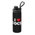thumbnail image 1 of Botella de agua deportiva con aislamiento "I Heart Love Cocktails", de acero inoxidable de 18 oz, portátil, ideal para viajes, gimnasios, deportes al aire libre., 1 of 5