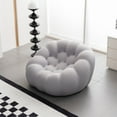 thumbnail image 1 of Single Lazy Sofa Couch, Upholstered Bubble Floor Sofa Bean Bag Sofa with 3D Textile Material, Modern Sleeper Sofa Curved Leisure Sofa Couch for Living Room Bedroom, 43.3"D x 47"W x 27.5"H, Gray, 1 of 5