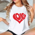 thumbnail image 4 of WREESH Women's Graphic Tee Shirts Valentine's Day Love Heart Printed T-Shirts for 2025 Spring Summer Tops Valentin Gifts White, 4 of 5