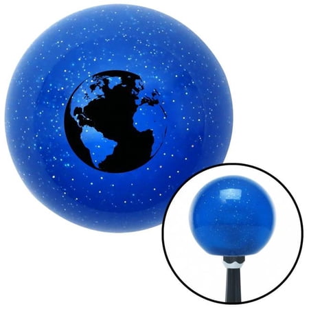 American Shifter 24795 Black World Blue Metal Flake Shift Knob with M16 x 1.5 Insert Shifter Auto Manual