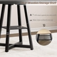 thumbnail image 3 of 47 Inch Round Dining Table for 4, Wooden Kitchen Table With Metal Legs, Modern Farmhouse Circle Dinner Table, Large Round Table for Dining Room, Kitchen, Living Room, Gray, 3 of 8