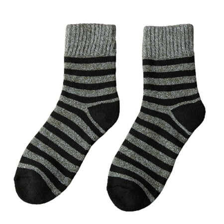 

1/5 Pairs Men s Casual Combed Cotton Socks Thick Cotton Socks for Autumn and Winter with Striped Pattern for Outdoor Wearing