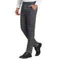 thumbnail image 4 of INSPIRE CHIC Men's Dress Pant Flat Front Stretch Business Plaid Pants, 4 of 6