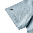 thumbnail image 6 of APEXFWDT Men's Stand Collar Cotton Linen Shirt Casual Short Sleeve Banded Collar Shirt for Vacation,XXL,Light Blue, 6 of 6