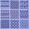 thumbnail image 1 of Ahgly Company Indoor Square Patterned Jeans Blue Area Rugs, 4' Square, 1 of 6