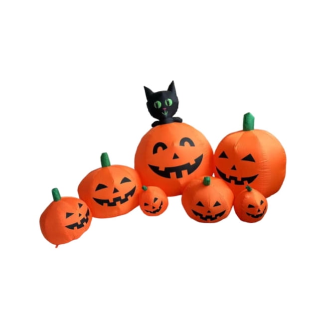 Decoración Inflable,Decoración inflable de calabaza de Halloween de 7,55 pies,Decoración de Halloween para jardín,de poliéster,fácil de instalar,Decoración inflable de Halloween con