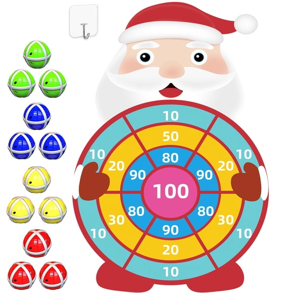 Juego de mesa de dardos navideños JKGIFTS de 30 cm con 12 bolas adhesivas