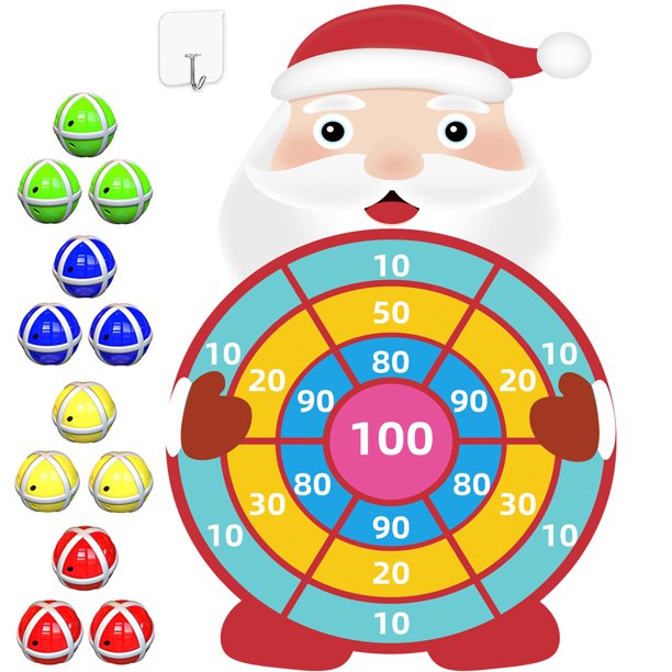 Juego de mesa de dardos navideños JKGIFTS de 30 cm con 12 bolas adhesivas