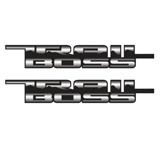 Chevy Silverado Silver/Black Trail Boss Bedside Decals 2019-2025 Set of 2 GM Licensed