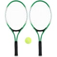 thumbnail image 4 of N/H Set of 2 Teenager's Tennis Racket with Free Ball for Training Tennis Carbon Fiber Top Steel Material Tennis String-Green, 4 of 4