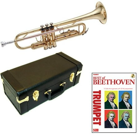 Best of Beethoven Bb Student Trumpet Pack - Includes Trumpet w/Case & Accessories & Best of Beethoven Play Along (Best Brass Case Trimmer)