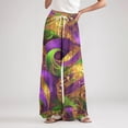 thumbnail image 6 of Ladies Loose Casual Printed Wide Leg Pants with Elastic Waistband Drawstring and Pocket Pants, Carnival Theme Trousers, Bohemian Style Pants for Women,Gold,2XL, 6 of 6