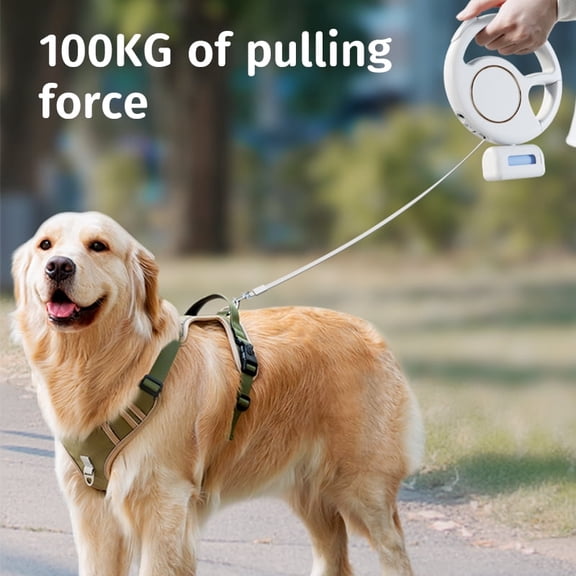 Multi-functional Dog Leash Automatic Reel Pet Walking Tether with LED Lighting Night Light