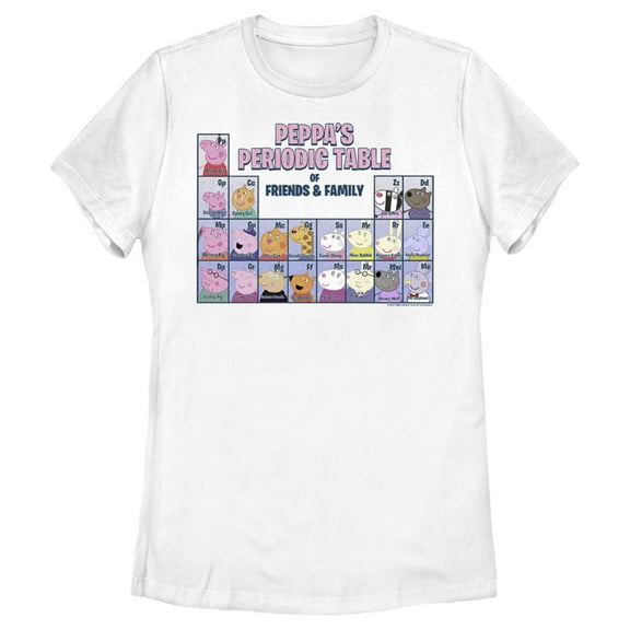 Women's Peppa Pig Periodic Table of Friends & Family Graphic T-Shirt