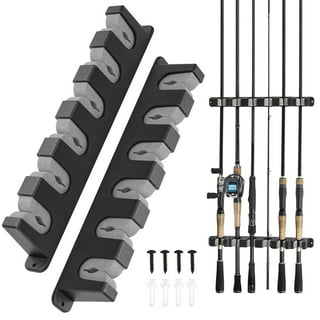  Fishing Rod/Pole Rack Holder Storage Organzier Display Hooks  Hanger Wall Or Ceiling Mounted Metal Holds Up To 16 Rods Racks Vertically  Horizontally For Garage Cabin And Basement Porch Ease Of