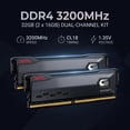thumbnail image 2 of GeIL ORION 32GB (2 x 16GB) DDR4 3200 (PC4 25600) Desktop Memory Model GAOG432GB3200C18ADC, 2 of 4
