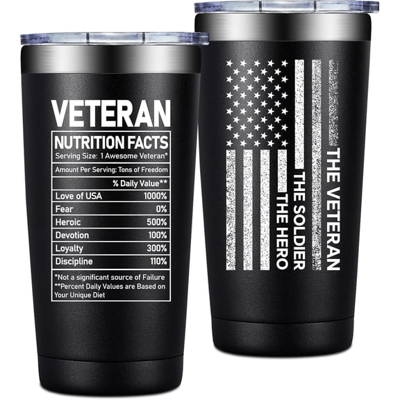 Veterans Day Gifts - Vietnam Veteran Gifts for Men - Fathers Day Gift for Army, Navy, Air Force, Marine Corps - Veteran Tumbler Cup 20 oz