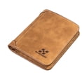 thumbnail image 1 of Cartera para hombre, billetera corta de cuero esmerilado, billetera vertical retro de tres pliegues, billetera con múltiples tarjetas, esperando a los jóvenes, 1 of 3