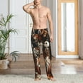 thumbnail image 4 of Salouo Whimsical Halloween Skeletons Print Pajama Pants for Men, Lounge Pants Elastic Waistband Casual Men's sleepwear Loungewear Sleep Pajama Pant -Small, 4 of 7