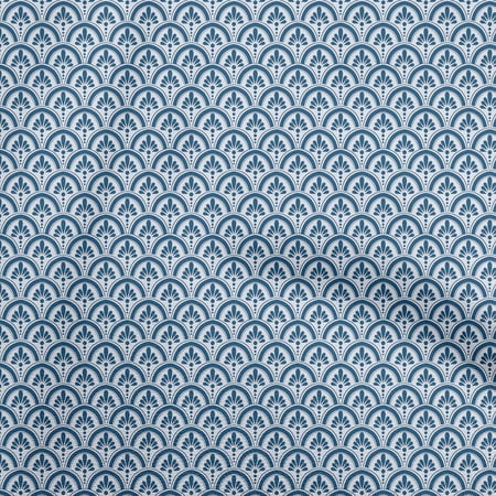 oneOone Viscose Chiffon Teal Blue Fabric Asian Floral Block Quilting Supplies Print Sewing Fabric By The Yard 42 Inch Wide