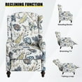 thumbnail image 3 of Upholstered Wingback Recliner Chair - Traditional Push Back Recliner - Fabric Floral Recliner Chair, 3 of 6