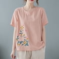 thumbnail image 2 of Camisas de Manga Corta para las Mujeres Blusas de Cuello Redondo con Botones Casuales, Camisa de Verano de Moda para Diarios Y Fiestas, 2 of 6