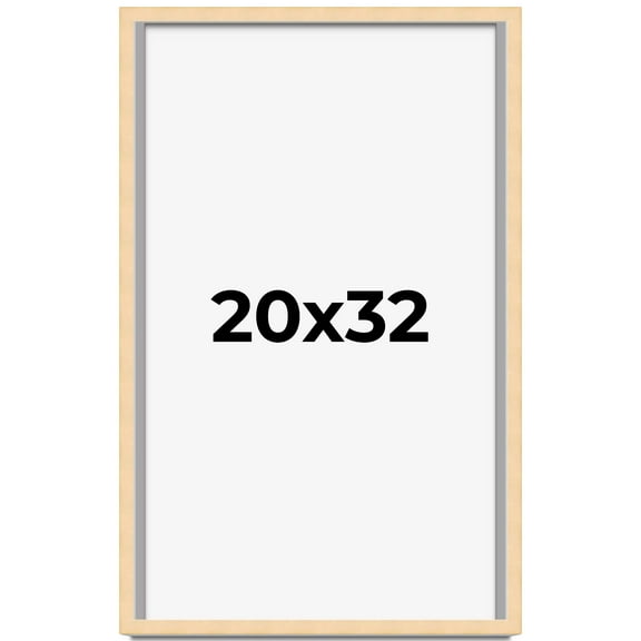 20x32 Frame Beige Real Wood Picture Frame Width 0.75 inches | Interior Frame Depth 0.5 inches |