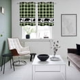 thumbnail image 4 of Sage Green Black Kitchen Curtains Small Short 39 Inch Length, Farmhouse Vintage Bear Buffalo Plaid Grommet Top Bedroom Living Room Curtains, Light Filtering Cafe Curtain Drapes 2 Panels Set 55''x39'', 4 of 9