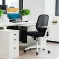 thumbnail image 3 of Costway Mesh Office Chair Adjustable Rolling Computer Desk Chair w/Flip-up Armrest White, 3 of 10