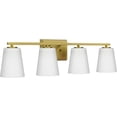 thumbnail image 5 of Vertex Collection Four-Light Brushed Gold Etched White Glass Contemporary Bath Light, 5 of 15