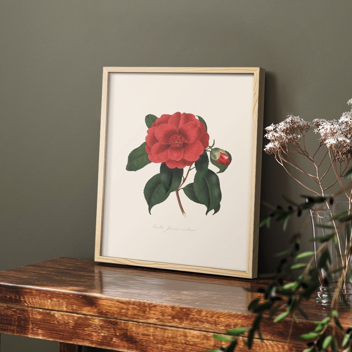 Vintage Floral Print CXCIII - 10in. x 8in. Vintage Framed Print in Natural Wood Frame