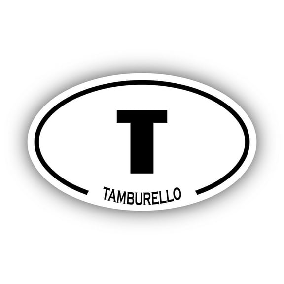 Tamburello T Oval Bumper Sticker 3M Vinyl Decal 3 in x 5 in