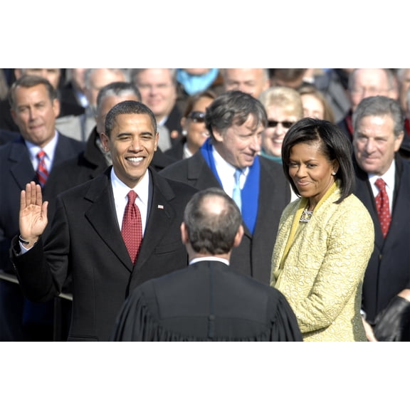 24x36 gallery poster, President Obama takes the oath of office