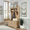 thumbnail image 2 of Pemberly Row Traditional Brown Wood Desk with Hutch, 2 of 6