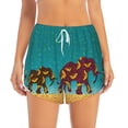 thumbnail image 2 of Picia Elephants Pattern Women's 2 in 1 Athletic Running Shorts High Waisted Workout Casual Gym Sweat Shorts with Comfy Liner Zipper Pockets-XX-Large, 2 of 9