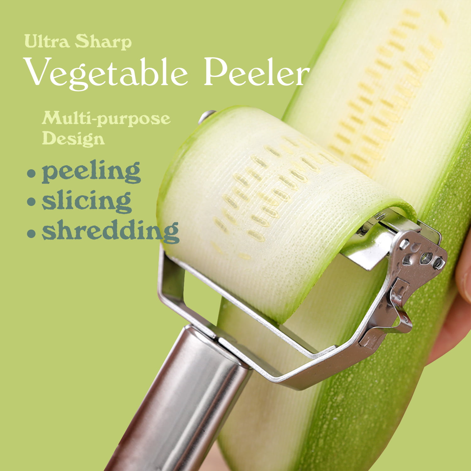 AnGeer Julienne Peeler, Stainless Steel Vegetable Peeler, Double-Sided  Blade Vegetable Julienne Cutter and Fruit Slicer