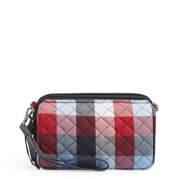 Vera Bradley Women's Recycled Cotton RFID All in One Crossbody Bag Patriotic Plaid