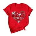 thumbnail image 1 of Camisas casuales de manga corta para mujer Tops Blusa con cuello en O con estampado del día de San Valentín Fridja  gope1091, 1 of 3