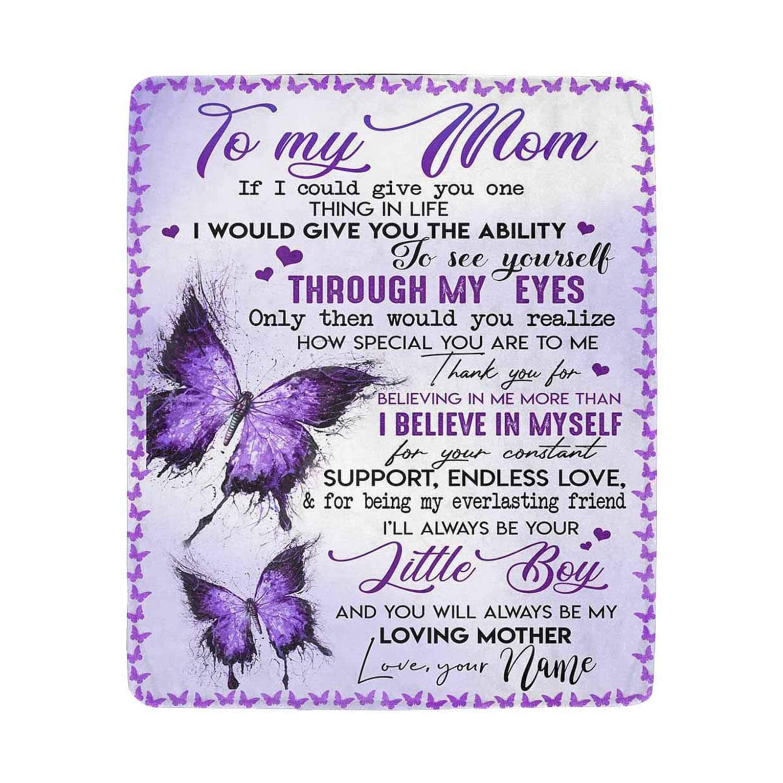 Details about  / Butterfly Cozy Push Fleece Blanket  Mom Gift For Beautiful Daughter Remember