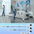 thumbnail image 5 of Electric Spin Scrubber - Cordless Cleaning Brush with 8 Heads & Long Handle Power Shower Scrubber for Bathroom Kitchen Tile Floor, White, 5 of 6