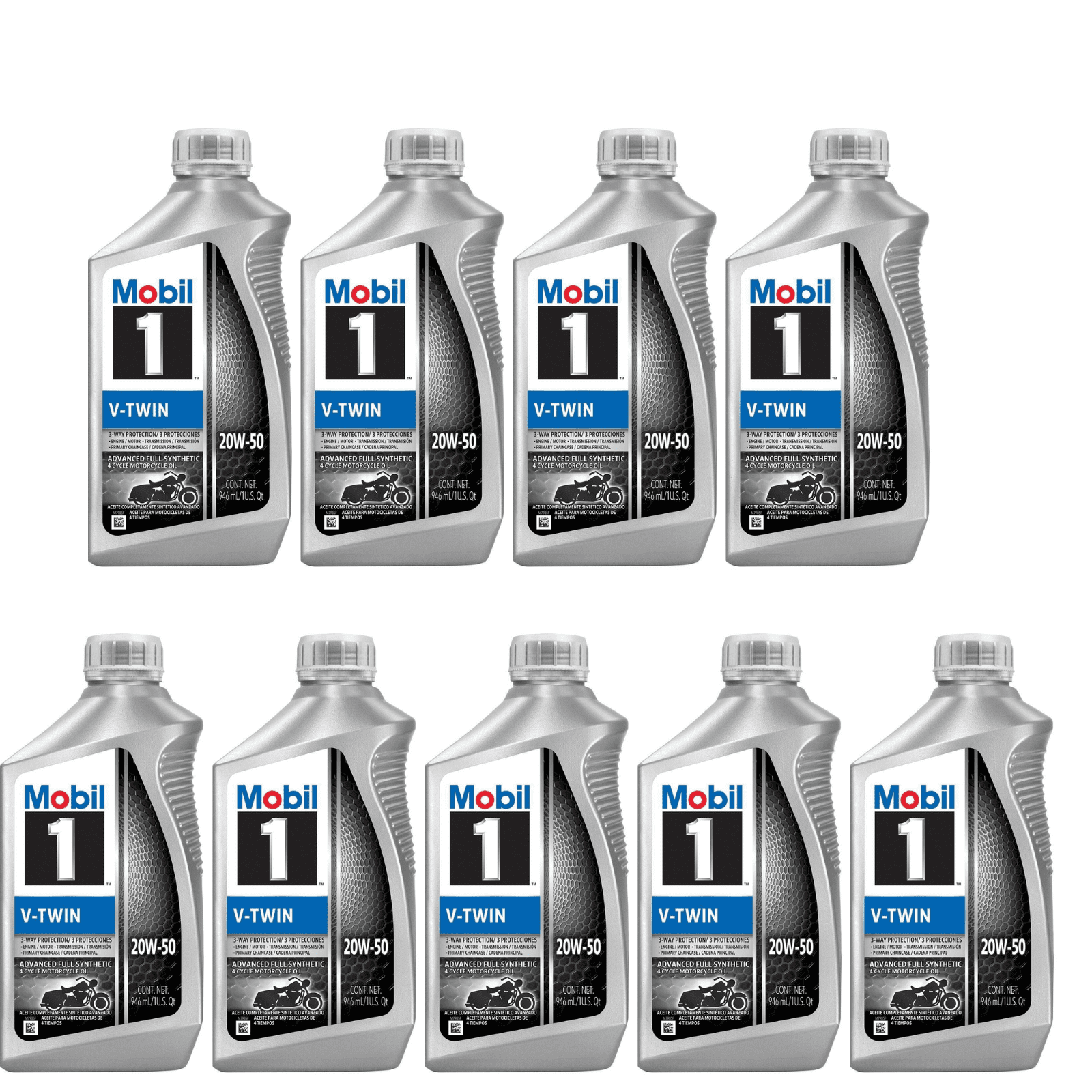 Mobil 1 112630 Full Synthetic Motorcycle Oil 20W-50 Pack of 9 - Walmart.com